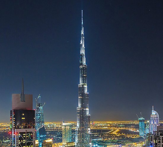 FTB 205 high intensity xenon lighting system sits atop Burj Khalifa, Dubai, UAE