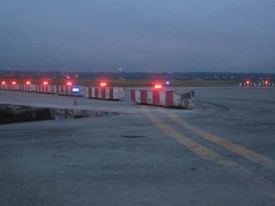 airport construction zone barricade lights